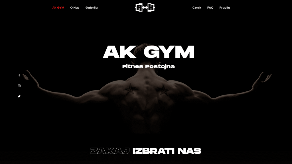 Screenshot of the Ak Gym website (WordPress).