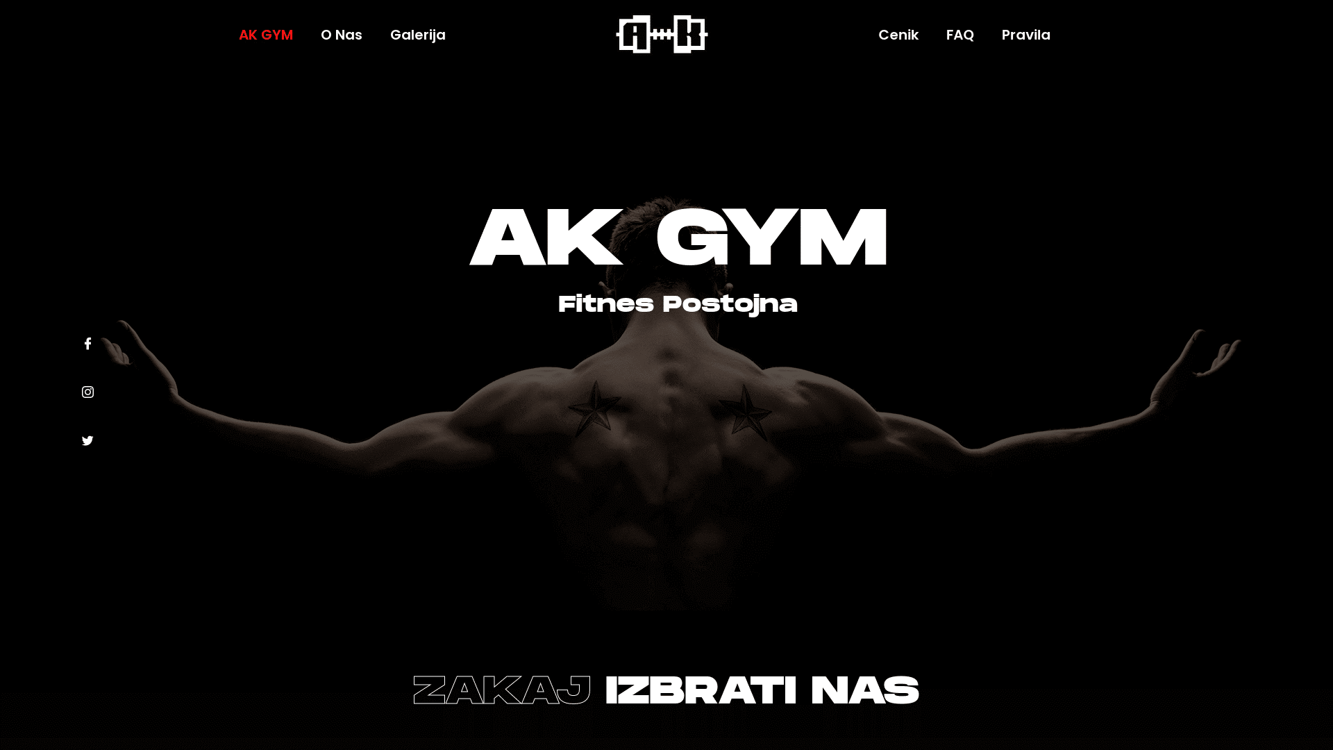 Screenshot of the Ak Gym website (WordPress).