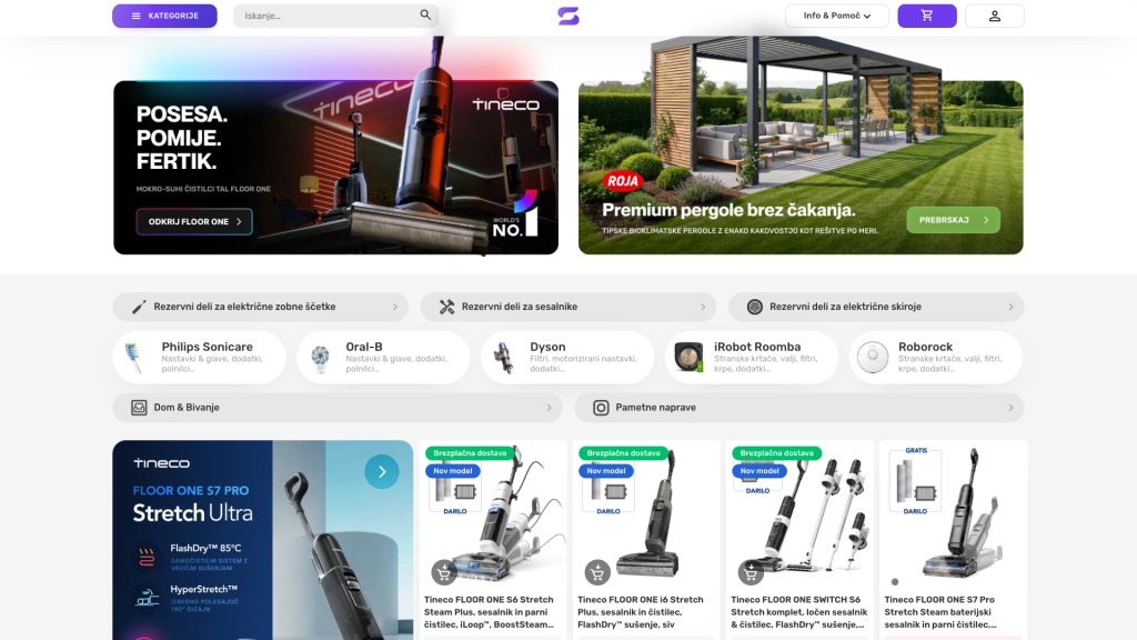 Screenshot of the Svet nakupov ecommerce store (WordPress and WooCommerce).