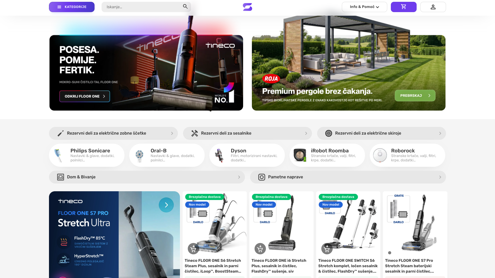 Screenshot of the Svet nakupov ecommerce store (WordPress and WooCommerce).